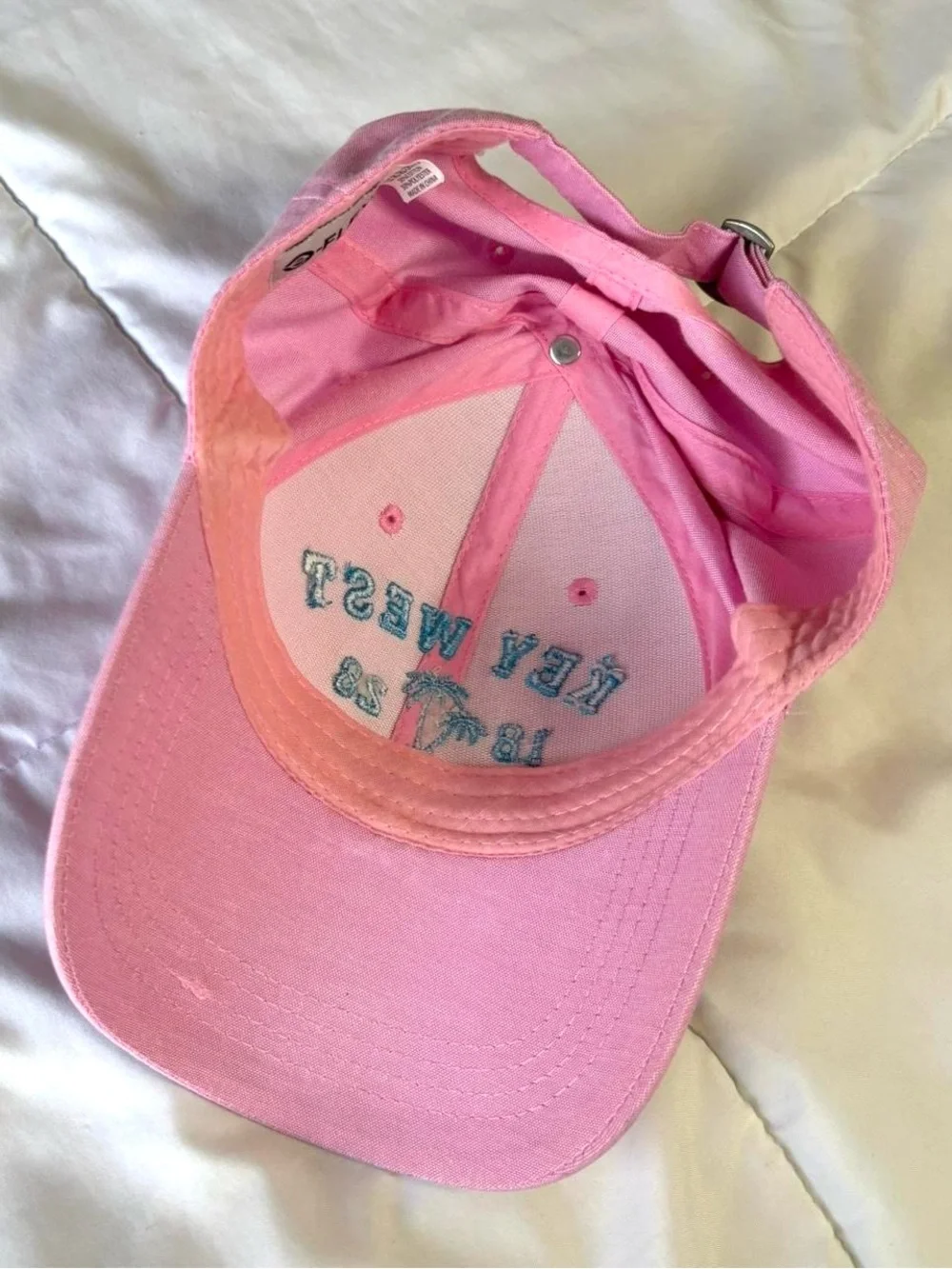 Pink Key West Florida Embroidered Baseball Cap